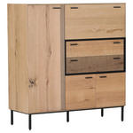 HIGHBOARD  115/120/42 cm 2 Schublade(n)  - Eichefarben/Schwarz, LIFESTYLE, Holzwerkstoff/Metall (115/120/42cm) - Novel