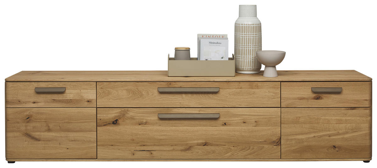 LOWBOARD  241,9/55,8/45,2 cm 1 Schublade(n) Typenauswahl, umfangreiches Zubehör erhältlich, stehend  - Wildeiche/Schwarz, Natur, Holz/Kunststoff (241,9/55,8/45,2cm) - Valnatura