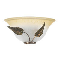 WANDLEUCHTE 30/14/30 cm  - Weiß Hochglanz/Bronzefarben, KONVENTIONELL, Glas/Metall (30/14/30cm)