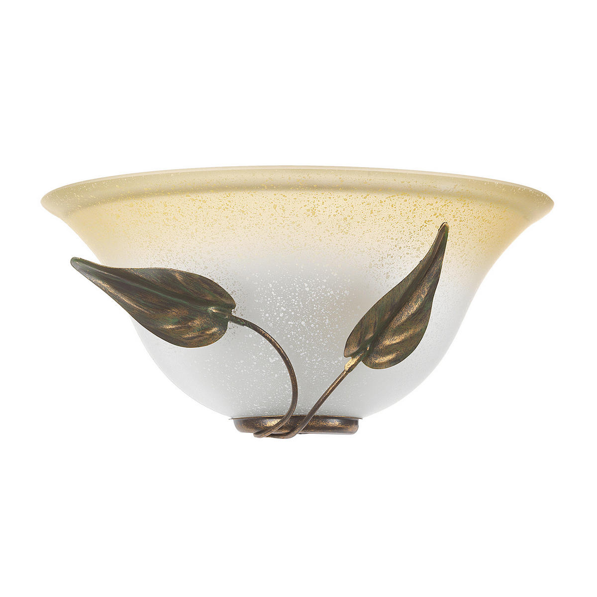 WANDLEUCHTE 30/14/30 cm  - Weiß Hochglanz/Bronzefarben, KONVENTIONELL, Glas/Metall (30/14/30cm)