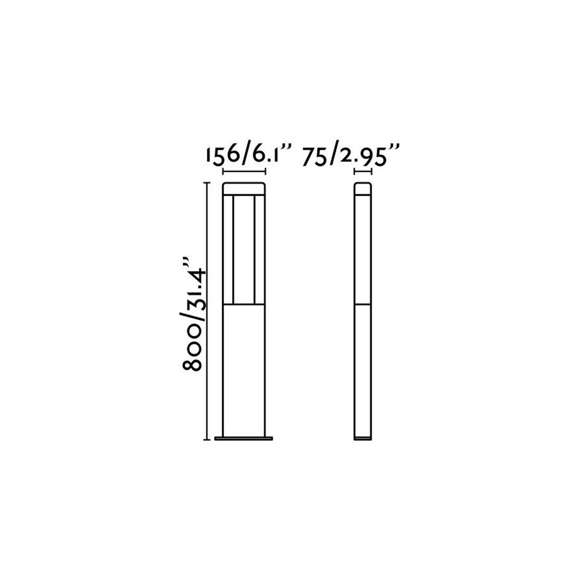 LED-AUßENLEUCHTE 11/5.5/80 cm   - Dunkelgrau, Design, Metall (11/5.5/80cm)