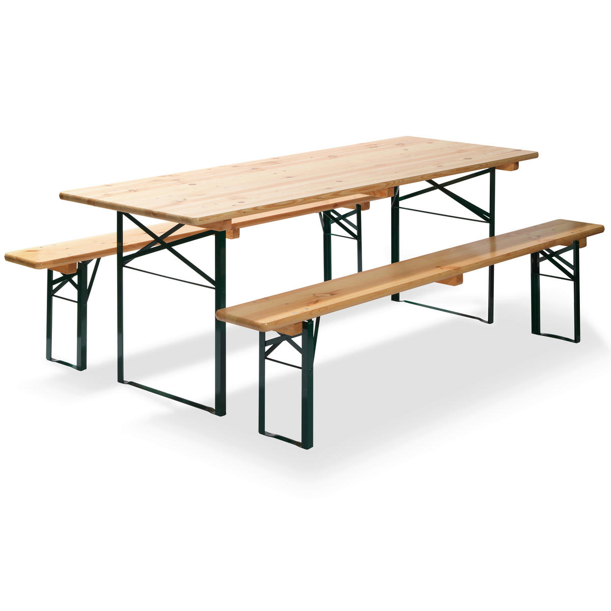 BIERTISCHGARNITUR - Basics, Holz/Metall (220/78/50cm)