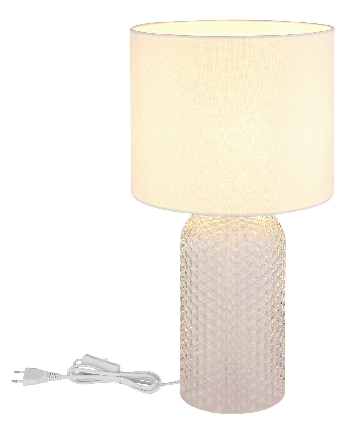 BORDSLAMPA SOFIA 26,5/50 cm   - vit, Basics, glas/textil (26,5/50cm) - Globo