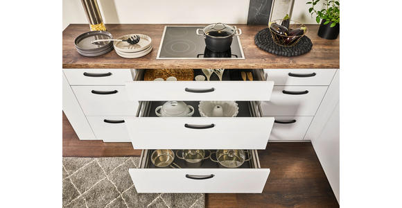 EINBAUKÜCHE - Braun/Weiß, Design, Holzwerkstoff - Dieter Knoll