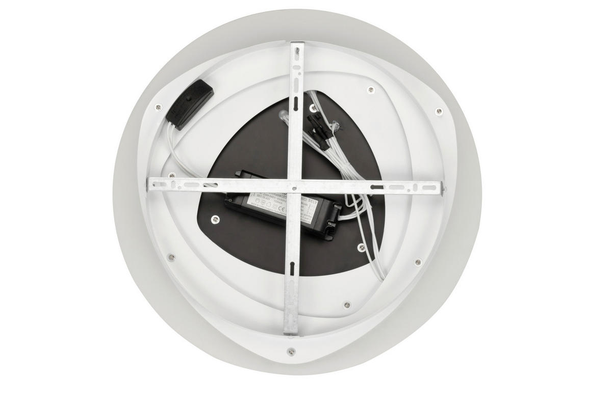 LED-DECKENLEUCHTE Walsall 50/5,5 cm   - Schwarz/Weiß, Design, Kunststoff/Metall (50/5,5cm) - Novel