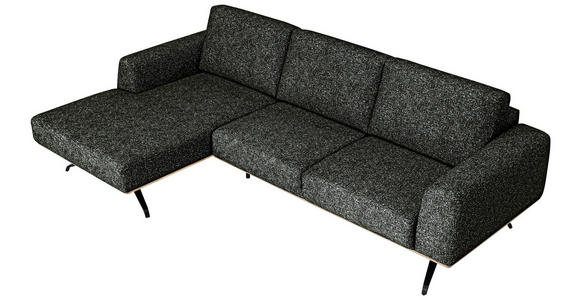 ECKSOFA in Struktur Waldgrün  - Waldgrün/Schwarz, Design, Textil/Metall (157/262cm) - Novel