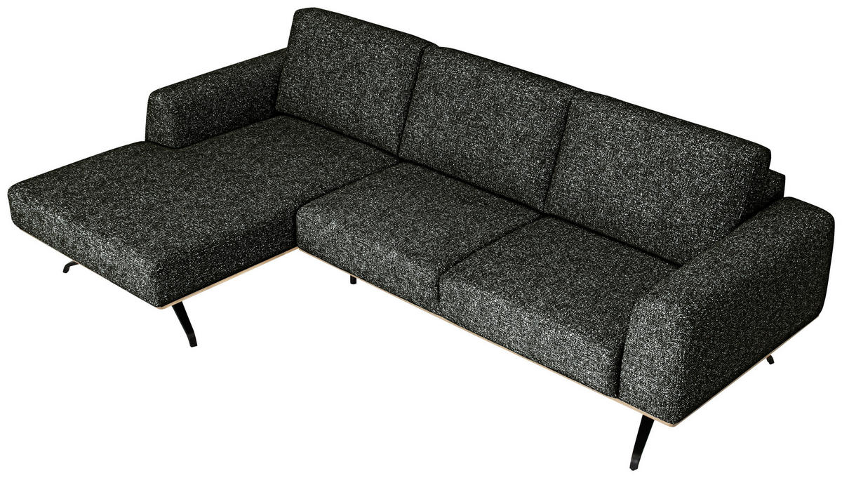 ECKSOFA in Struktur Waldgrün  - Waldgrün/Schwarz, Design, Textil/Metall (157/262cm) - Novel