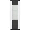VITRINE  in Graphitfarben, Weiß  - Silberfarben/Schwarz, Design, Glas/Holzwerkstoff (65,1/206/41,6cm) - Xora