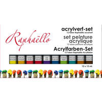 AKRILFESTÉK - sárga/sötétbarna, Basics (12x 12mlml)