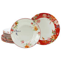 TAFELSERVICE Multicolor Crimson 12-teilig  - Multicolor, Basics, Keramik