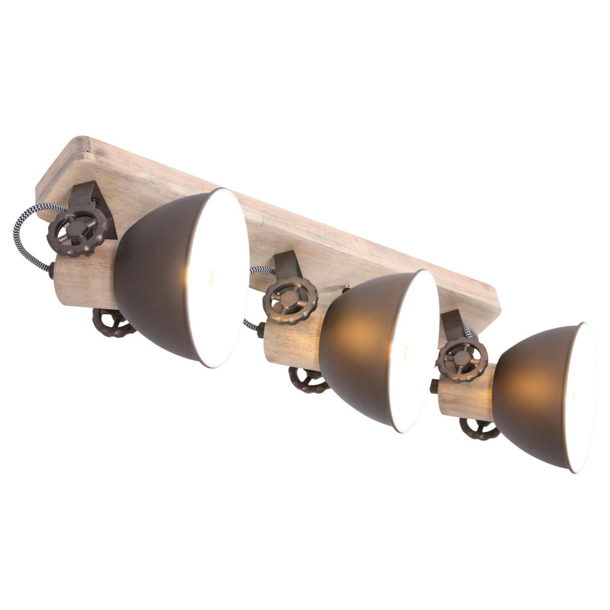 DECKENSPOTS - Anthrazit/Kupferfarben, Trend, Holz/Metall (59/19/23cm)