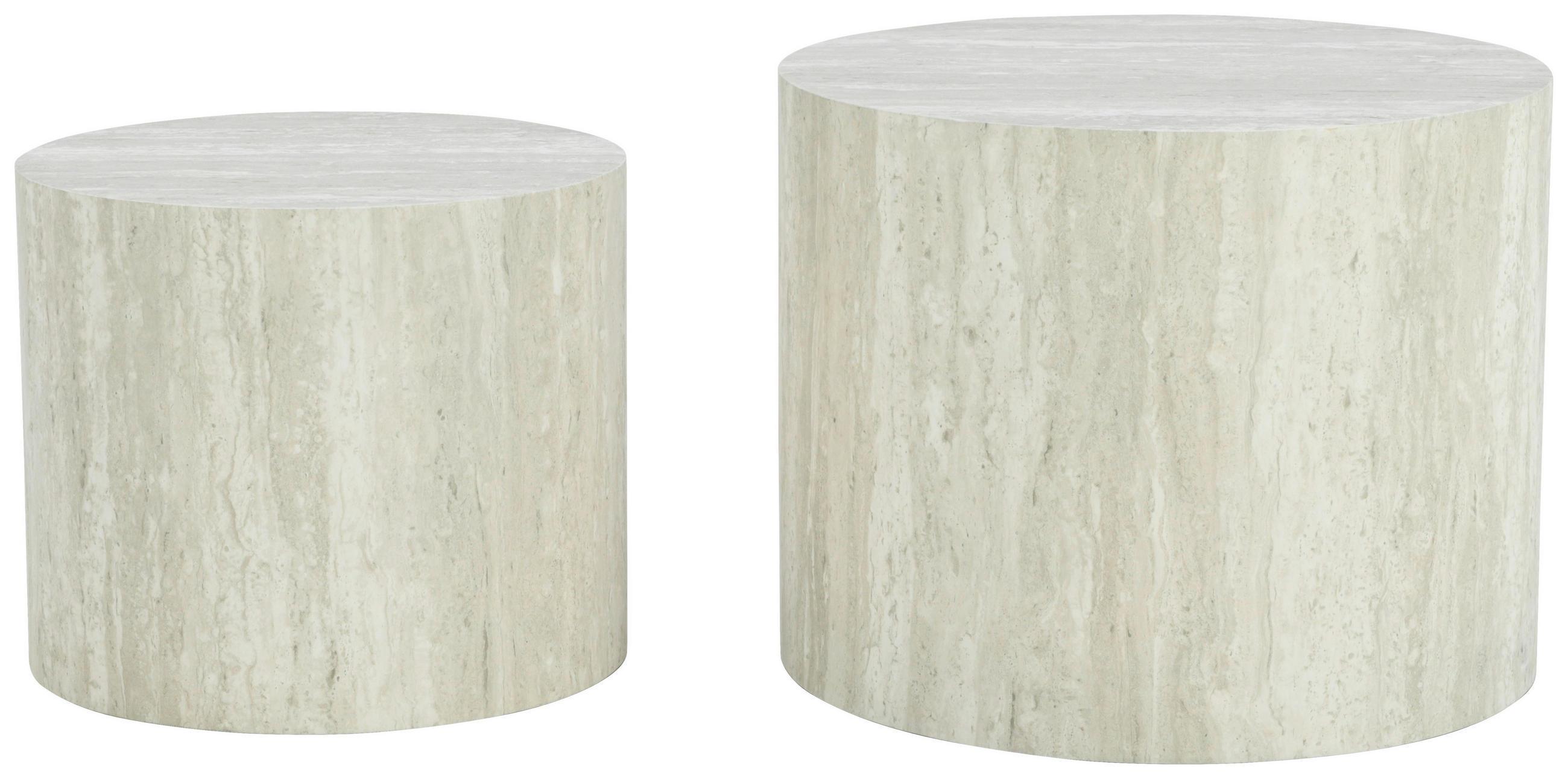 BEISTELLTISCHSET rund Hellgrau  - Hellgrau, Design, Holzwerkstoff (48/38/48/38/38/32cm) - Carryhome