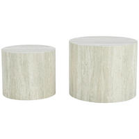 BEISTELLTISCHSET rund Hellgrau  - Hellgrau, Design, Holzwerkstoff (48/38/48/38/38/32cm) - Carryhome