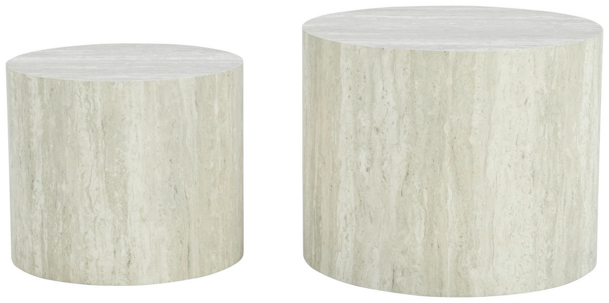 BEISTELLTISCHSET rund Hellgrau  - Hellgrau, Design, Holzwerkstoff (48/38/48/38/38/32cm) - Carryhome