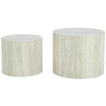 BEISTELLTISCHSET rund Hellgrau  - Hellgrau, Design, Holzwerkstoff (48/38/48/38/38/32cm) - Carryhome