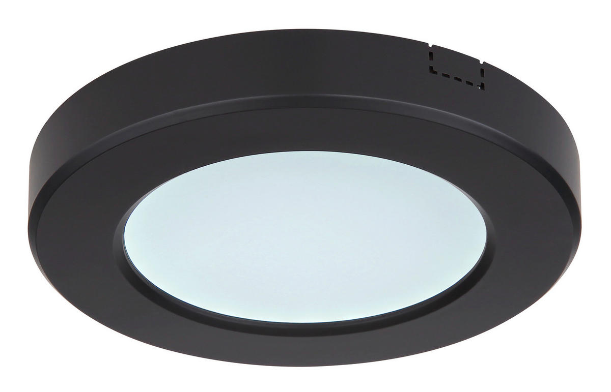 LED-DECKENLEUCHTE 12,6/1,8 cm   - Opal/Schwarz, Basics, Kunststoff (12,6/1,8cm) - Globo