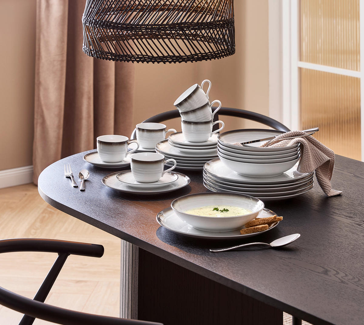 KAFFEESERVICE Terra 18-teilig  - Beige/Braun, LIFESTYLE, Keramik (5kg) - Seltmann Weiden