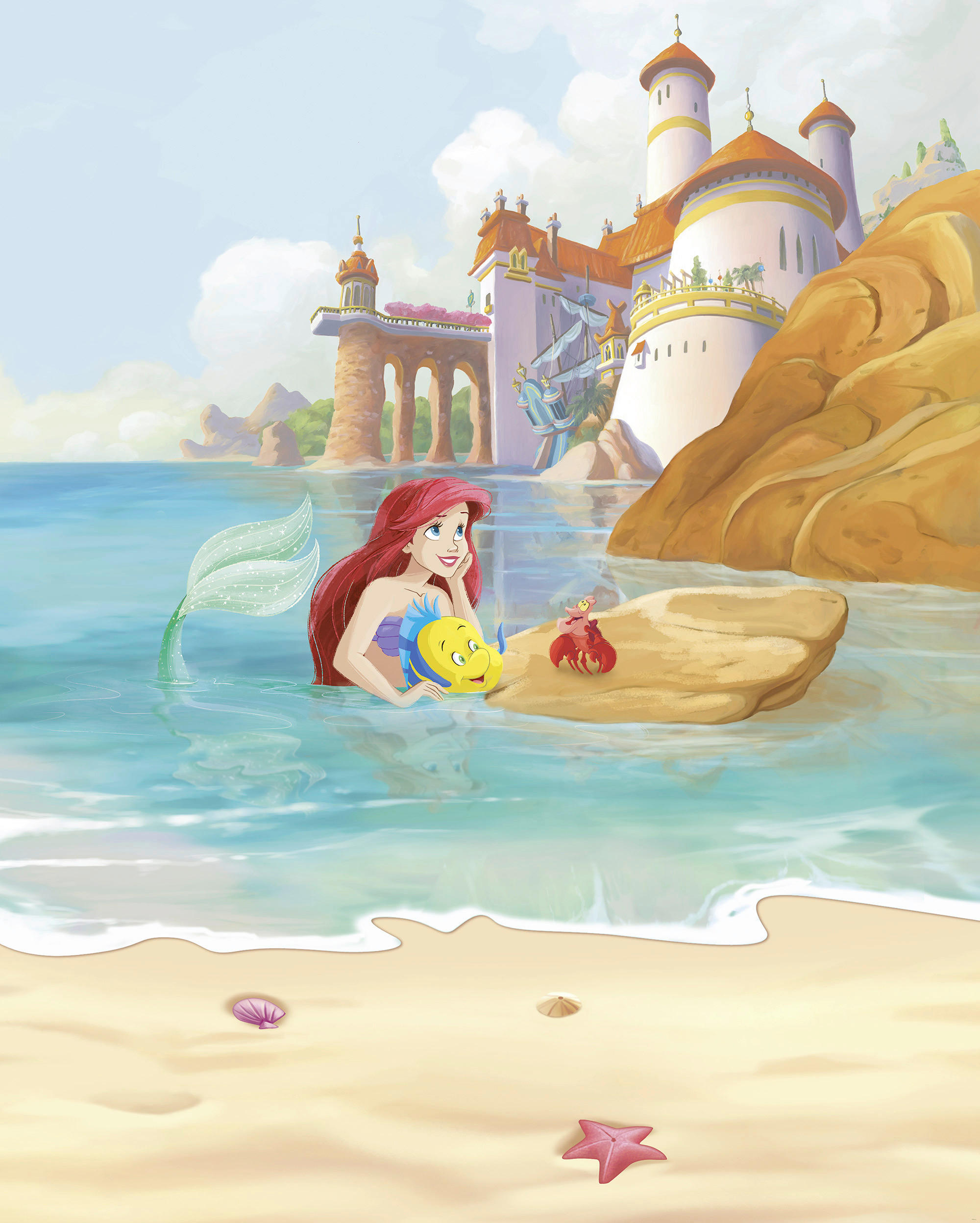 FOTOTAPETE ARIEL DAYDREAM  - Blau, Design, Textil (200/250cm) - Disney
