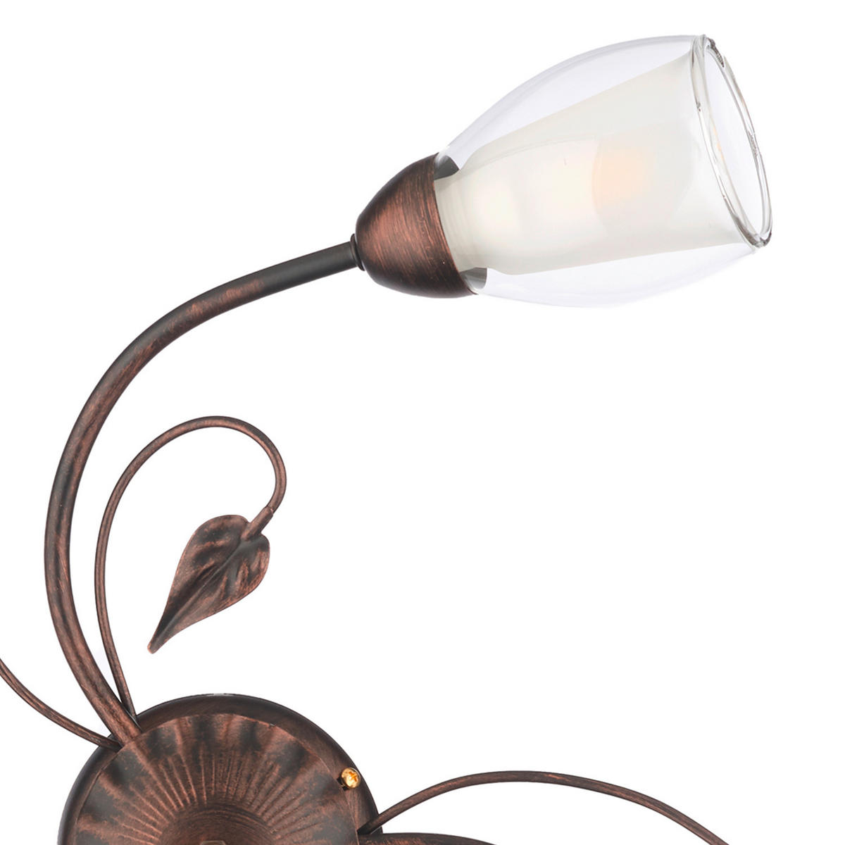 DECKENLEUCHTE 4716 LILIANA 50/20 cm   - Bronzefarben, KONVENTIONELL, Glas/Metall (50/20cm)