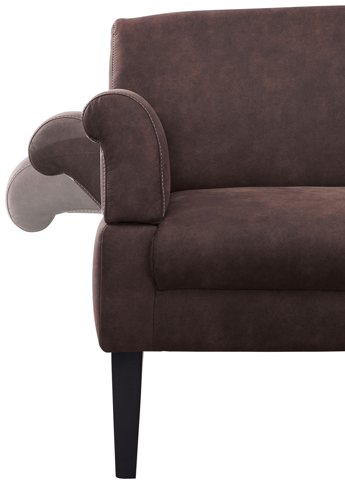 2-SITZER-SOFA in Mikrofaser Dunkelbraun  - Dunkelbraun/Beige, KONVENTIONELL, Holz/Textil (152/97/78cm) - Sit & More