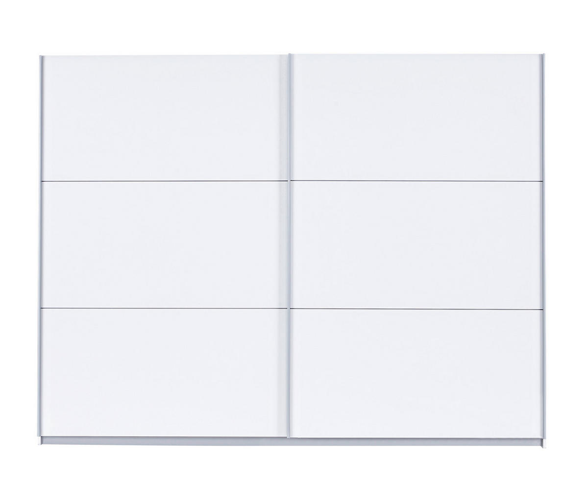 OMARA Z DRSNIMI VRATI, bela  - bela/barve aluminija, Design, kovina/leseni material (270/210/61cm) - Carryhome