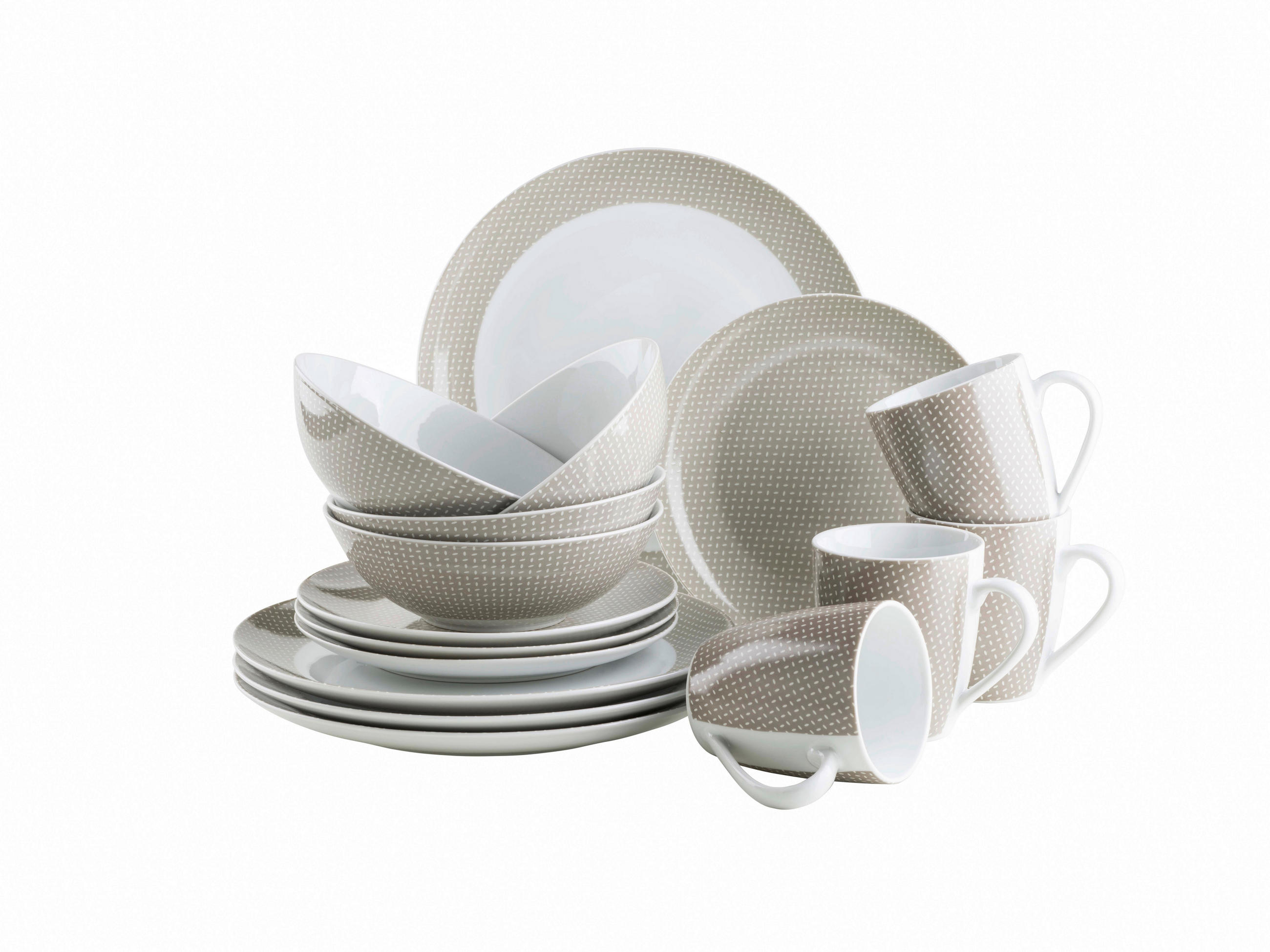 KOMBISERVICE Kitchen Time 16-teilig  - Beige, Basics, Keramik - Mäser
