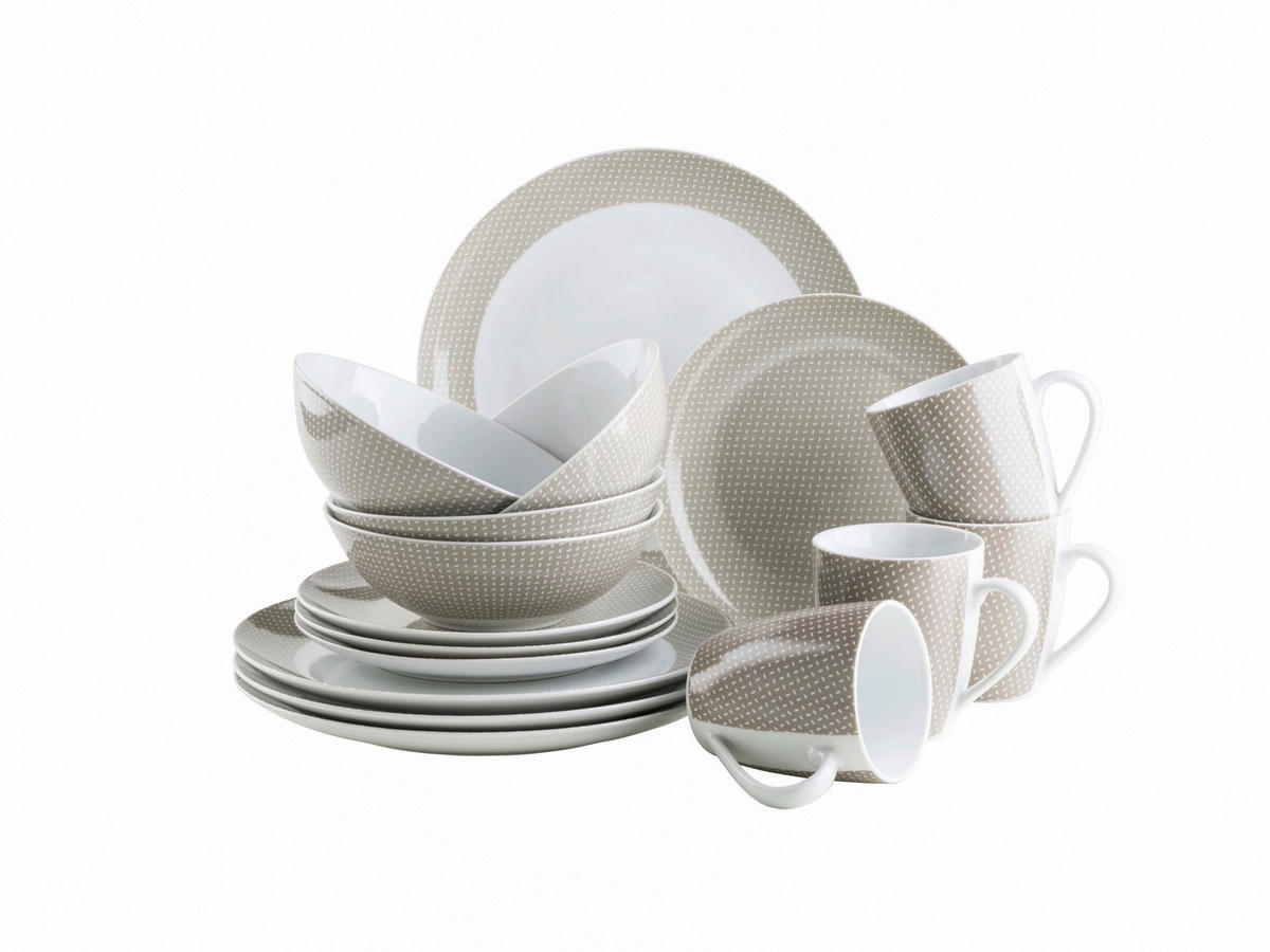 KOMBISERVICE Kitchen Time 16-teilig  - Beige, Basics, Keramik - Mäser