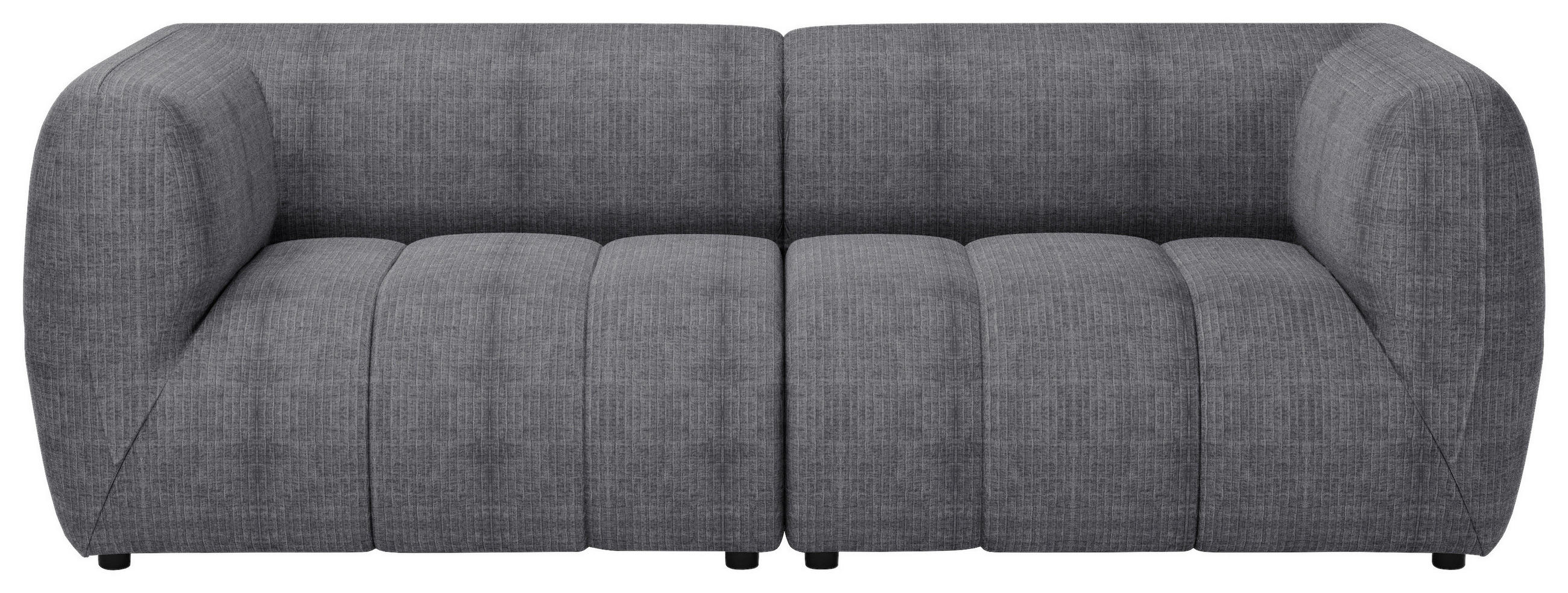 SOFA in Struktur Grau  - Schwarz/Grau, Design, Holz/Textil (240/80/95cm) - MID.YOU