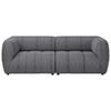 SOFA in Struktur Grau  - Schwarz/Grau, Design, Holz/Textil (240/80/95cm) - MID.YOU