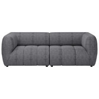 SOFA in Struktur Grau  - Schwarz/Grau, Design, Holz/Textil (240/80/95cm) - MID.YOU