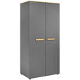 BABYKLEIDERSCHRANK  - Graphitfarben/Eiche Artisan, Basics, Holzwerkstoff/Kunststoff (90/195/60cm) - My Baby Lou