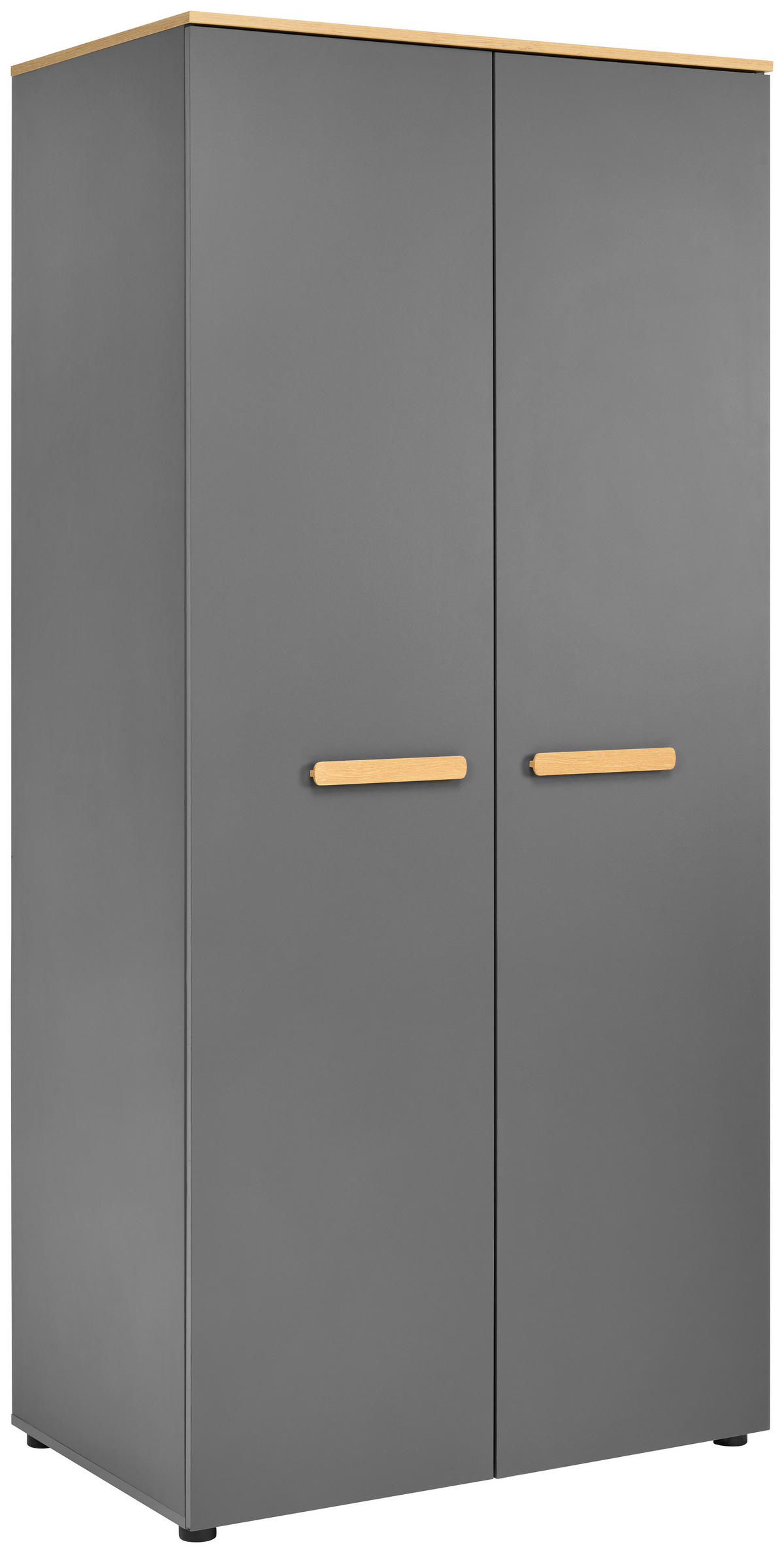 BABYKLEIDERSCHRANK  - Graphitfarben/Eiche Artisan, Basics, Holzwerkstoff/Kunststoff (90/195/60cm) - My Baby Lou