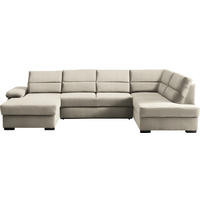 WOHNLANDSCHAFT in Webstoff Beige  - Dunkelbraun/Beige, Konventionell, Kunststoff/Textil (166/319/183cm) - Cantus