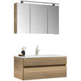 BADEZIMMER 3-teilig  in 102 cm  - Eiche San Remo/Weiß, Design, Glas/Keramik (102cm) - Novel