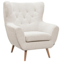 SESSEL in Cord Creme  - Eichefarben/Creme, Design, Holz/Textil (87/101/95cm) - Stylife