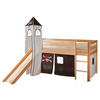 SPIELBETT Kiefer massiv 90/200 cm Schwarz, Weiß, Kieferfarben  - Schwarz/Weiß, Natur, Holz (90/200cm) - MID.YOU