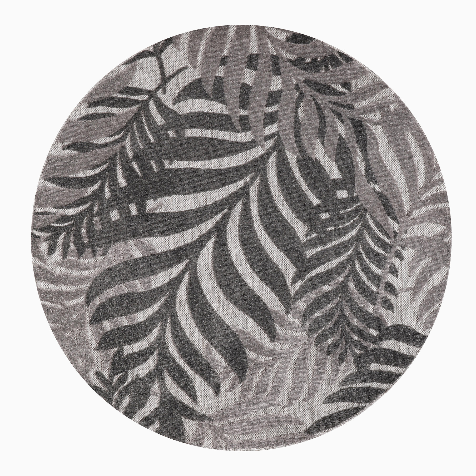 TEPIH ZA UNUTAR./VANJ. UPORAB 120/120 cm   siva  Floral  - siva, Lifestyle, tekstil/plastika (120/120cm)