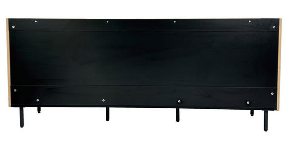 SIDEBOARD LINO in 181/75/40 cm - Eichefarben/Schwarz, Design, Holzwerkstoff/Metall (181/75/40cm) - Xora