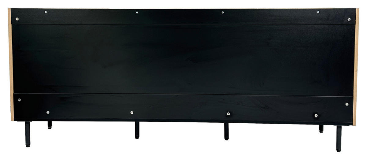 SIDEBOARD LINO  in 181/75/40 cm  - Eichefarben/Schwarz, Design, Holzwerkstoff/Metall (181/75/40cm) - Xora