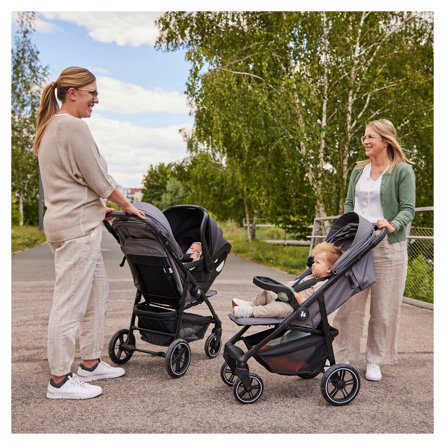 KINDERWAGENSET  Shop N Care Travel Set  Olive  - Schwarz/Olivgrün, Basics, Kunststoff/Textil (52/110/91cm) - Hauck