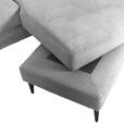 ECKSOFA Hellgrau Cord  - Hellgrau/Schwarz, KONVENTIONELL, Holz/Textil (212/155cm) - Carryhome