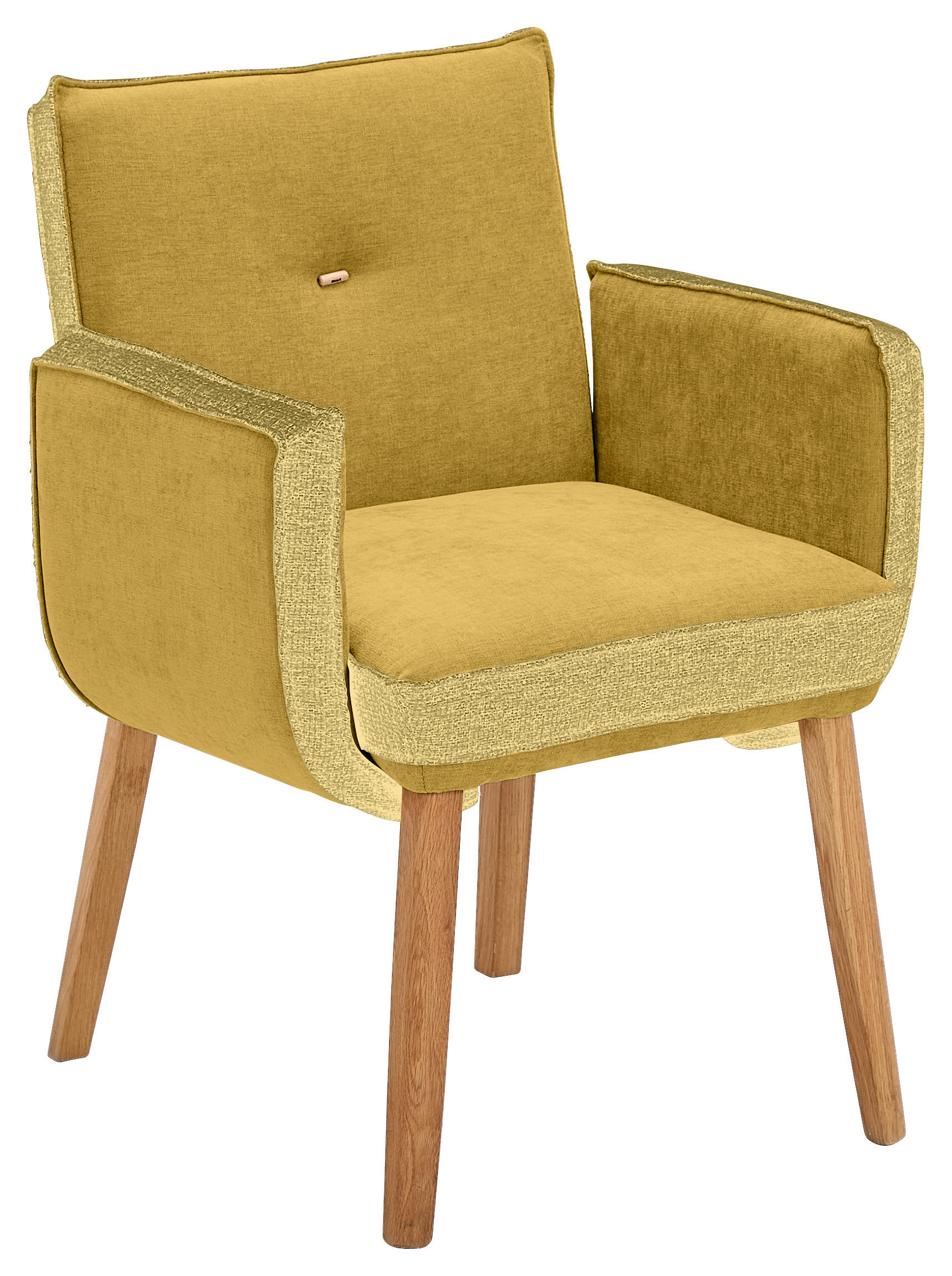 ARMLEHNSTUHL  in Webstoff, Mikrofaser  - Eichefarben/Gelb, Design, Holz/Textil (67/86/67cm) - Linea Natura