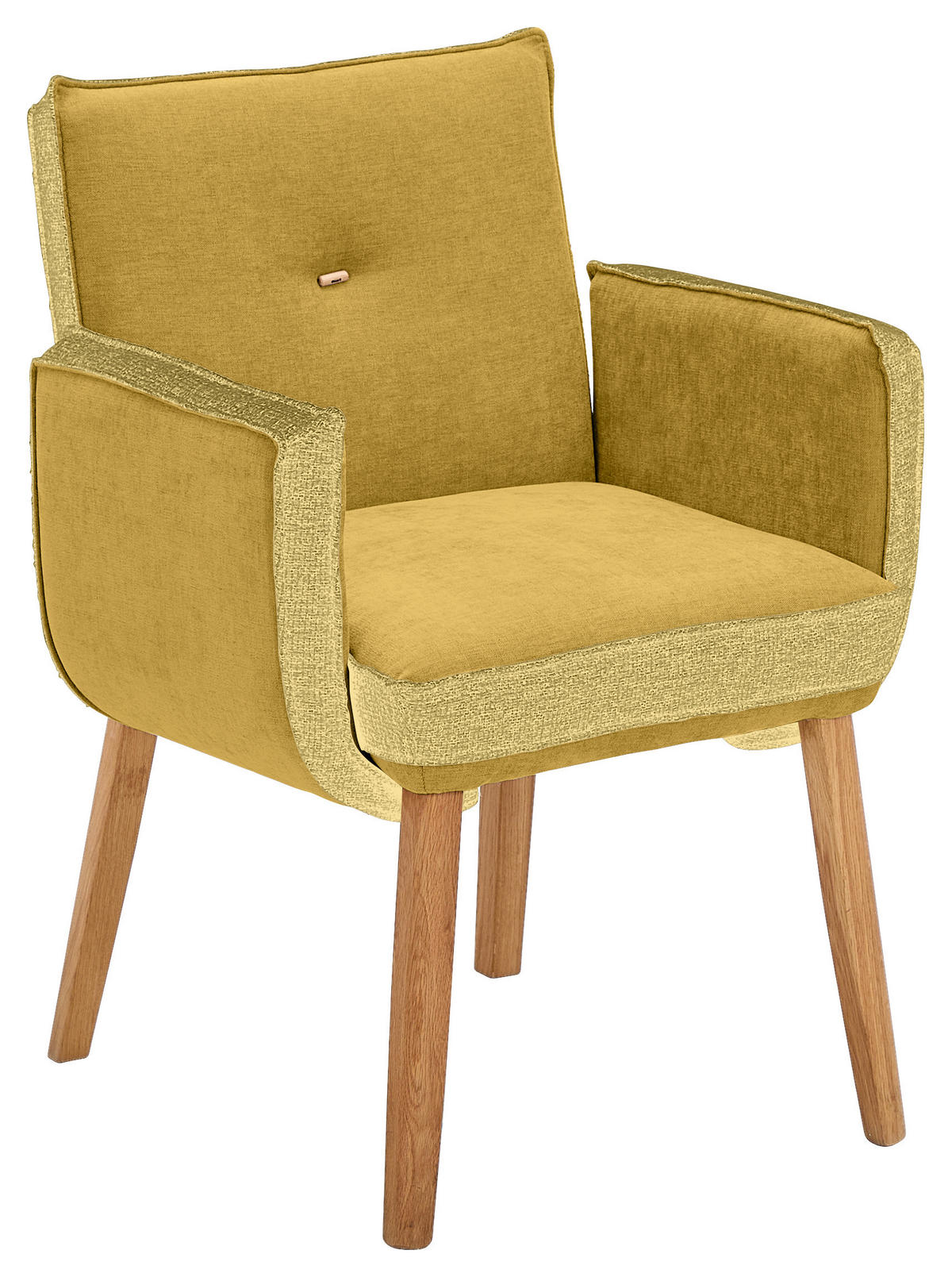 ARMLEHNSTUHL  in Webstoff, Mikrofaser  - Eichefarben/Gelb, Design, Holz/Textil (67/86/67cm) - Linea Natura