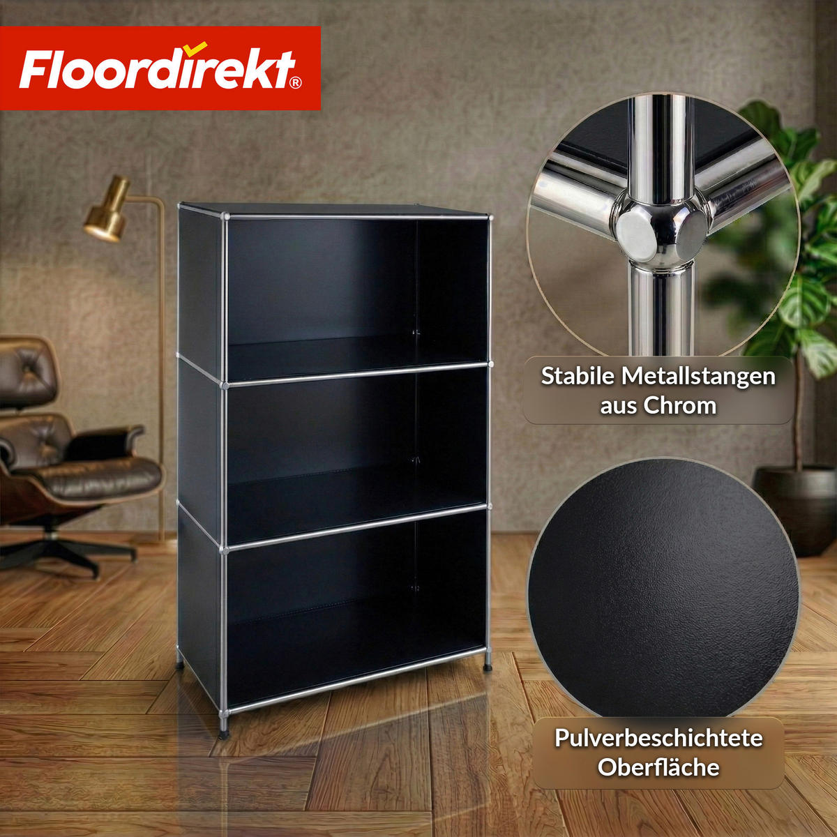 SIDEBOARD Concept Epure MK-101 75/120/40 cm  - Schwarz, Basics, Metall (75/120/40cm) - Floordirekt