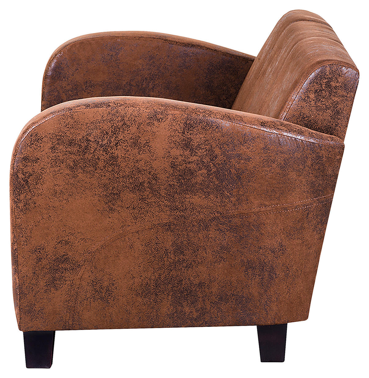 3-SITZER-SOFA Lederlook Braun  - Dunkelbraun/Braun, Design, Textil (190/80/89cm) - Livetastic