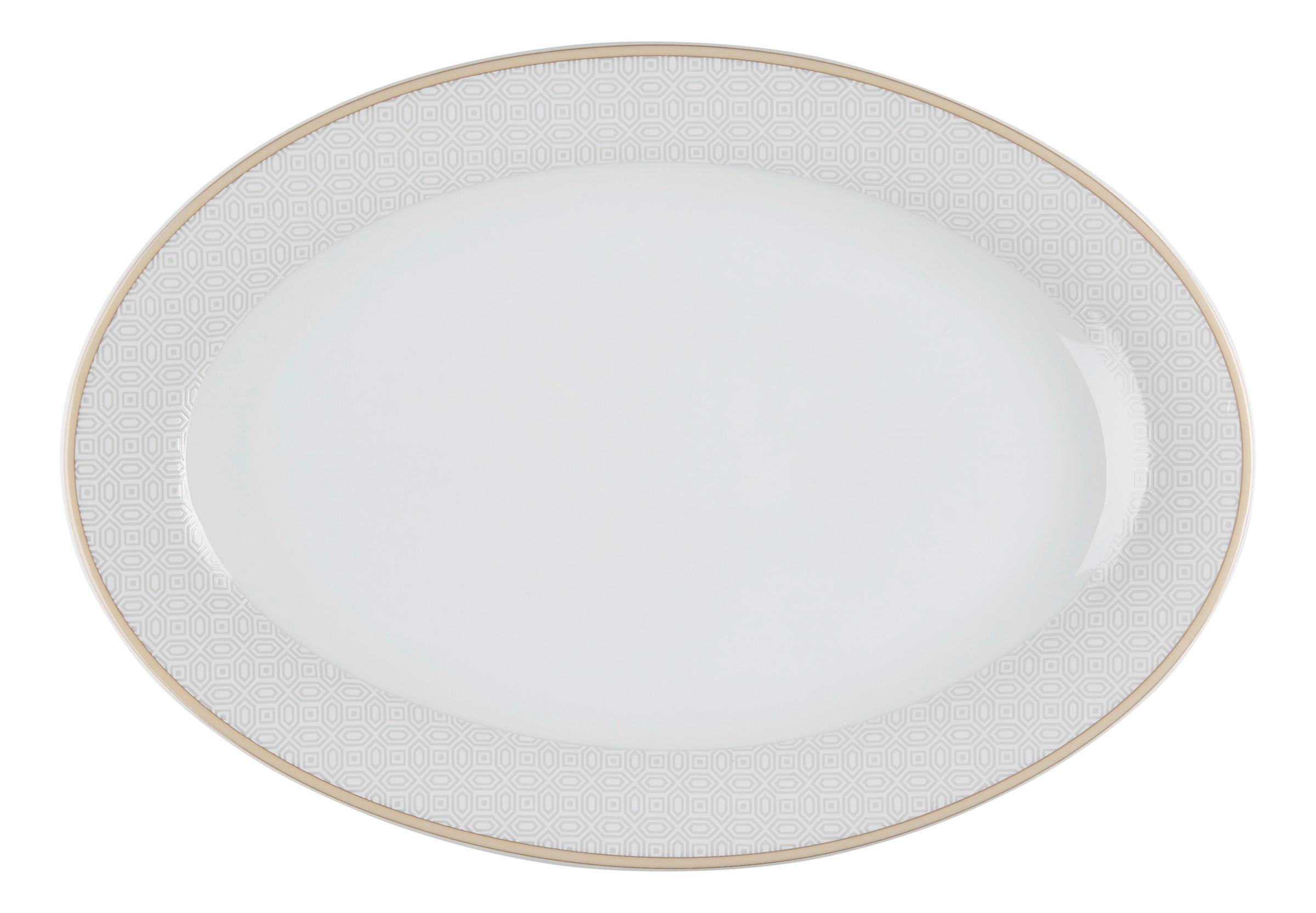 PLATTE Geo  - Beige/Weiß, KONVENTIONELL, Keramik (32/21/3cm) - Ritzenhoff Breker