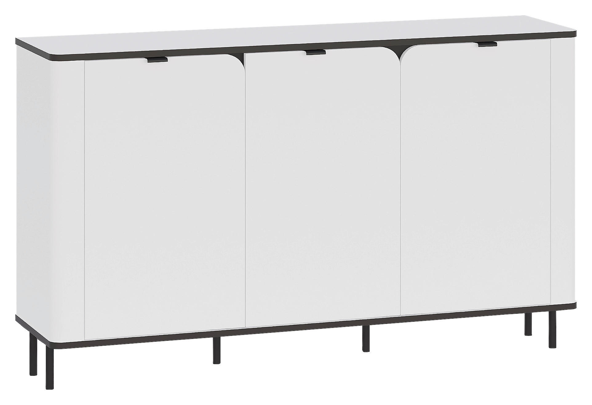 SIDEBOARD  136,8/82/35,2 cm  - vit/svart, Modern, metall/trämaterial (136,8/82/35,2cm) - Carryhome