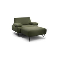 SESSELSET Chenille Armteilverstellung, Hocker    - Waldgrün/Schwarz, Design, Textil/Metall (114-142/85/86-94cm) - SENSOO