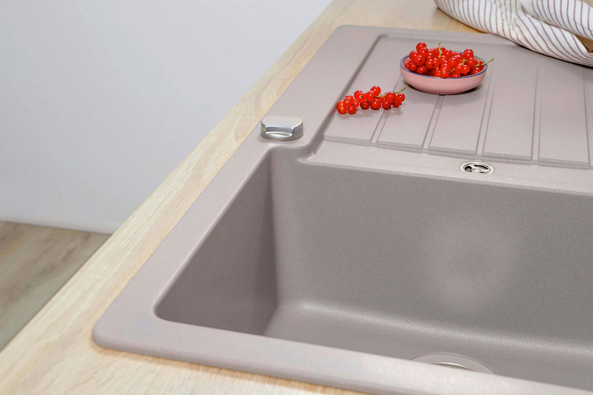 SPÜLE AUSTIN86X50G  - Grau, Design, Stein (86/21/50cm) - Respekta