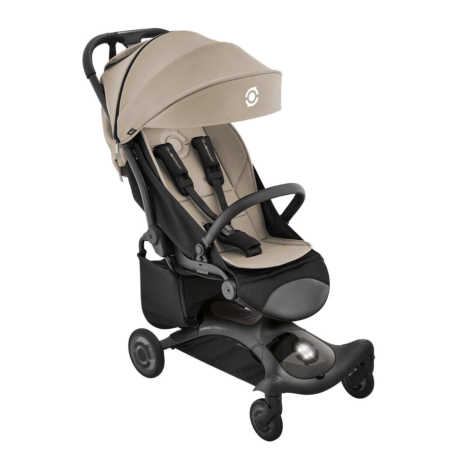 BUGGY STROLL UP  - Taupe/Schwarz, Basics, Textil/Metall (86/44,6/105cm) - GLOBBER